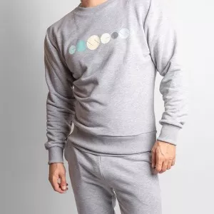 Herren Sweatshirt mit Druck – grau, Größe S