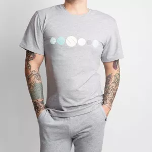 Herren T-Shirt mit Druck – grau, Größe S