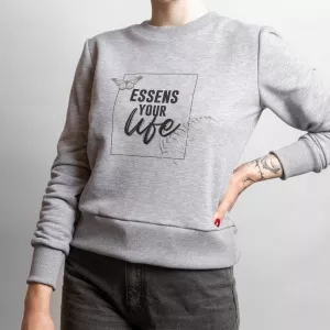 Sudadera de mujer serigrafiada - gris, talla S