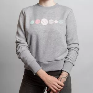 Damen Sweatshirt mit Druck – grau, Größe XL