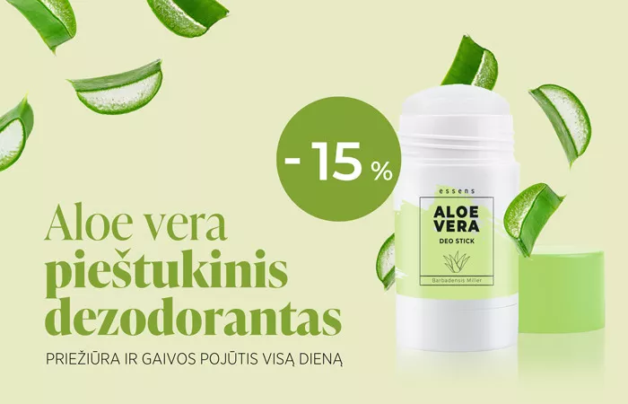 Aloe vera pieštukinis dezodorantas - gaiva ir priežiūra viename