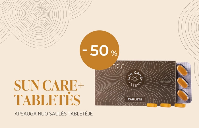 SUN CARE+ TABLETĖS – ruoškite savo odą saulei jau žiemą