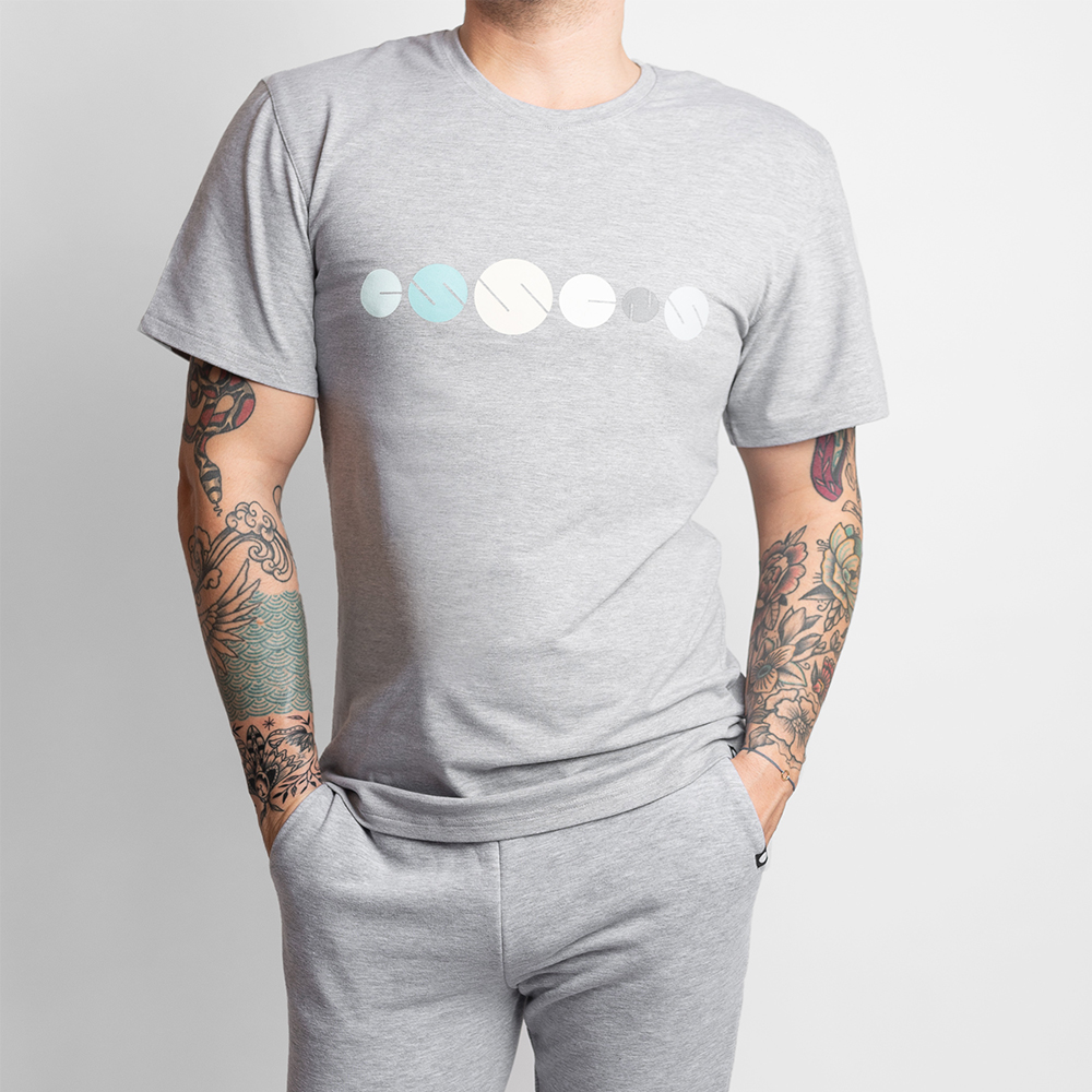 Herren T-Shirt mit Druck – grau, Größe XXL