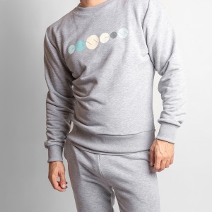 Vyriškas džemperis su spauda - pilkas, XXL dydis