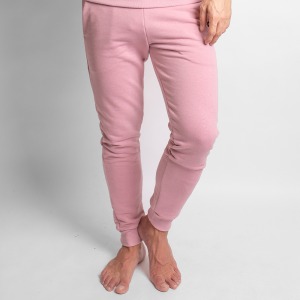 Spodnie dresowe unisex z naszywką - różowe, rozmiar M