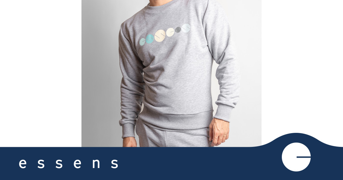 Men's sweatshirt with print - grey, size L | ESSENS United