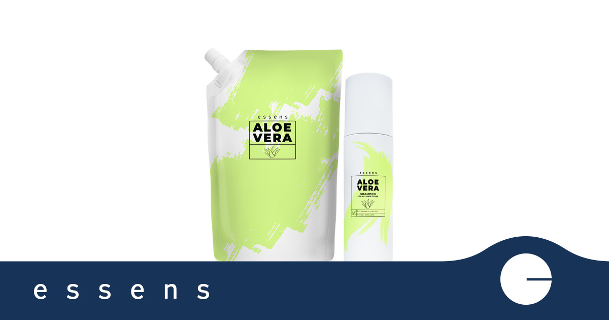 Set  Aloe vera Shampoo for all hair types + Refill (200 ml + 500 ml) |  ESSENS United Kingdom
